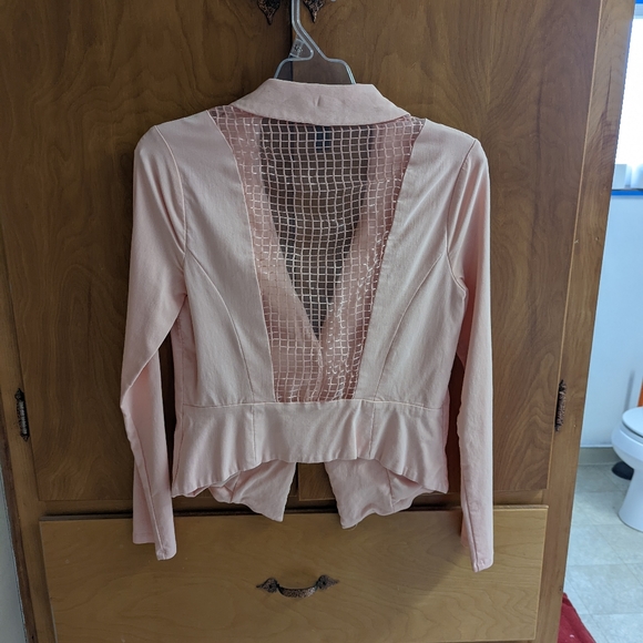 Light Pink See-Thru Blazer - Picture 3 of 7